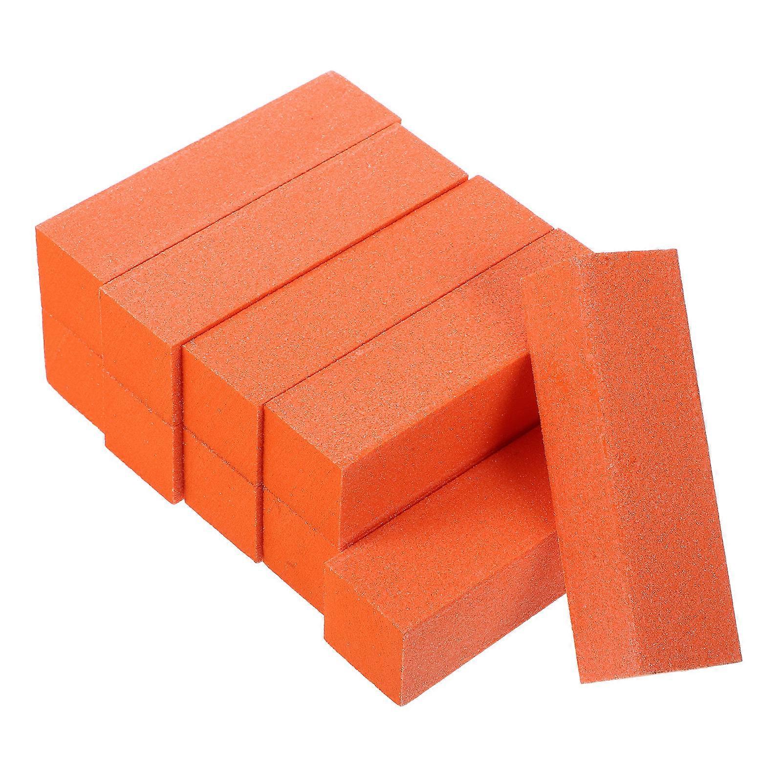 Orange Manicure Files Nail Buffer Blocks for Buffing 10Pcs Set