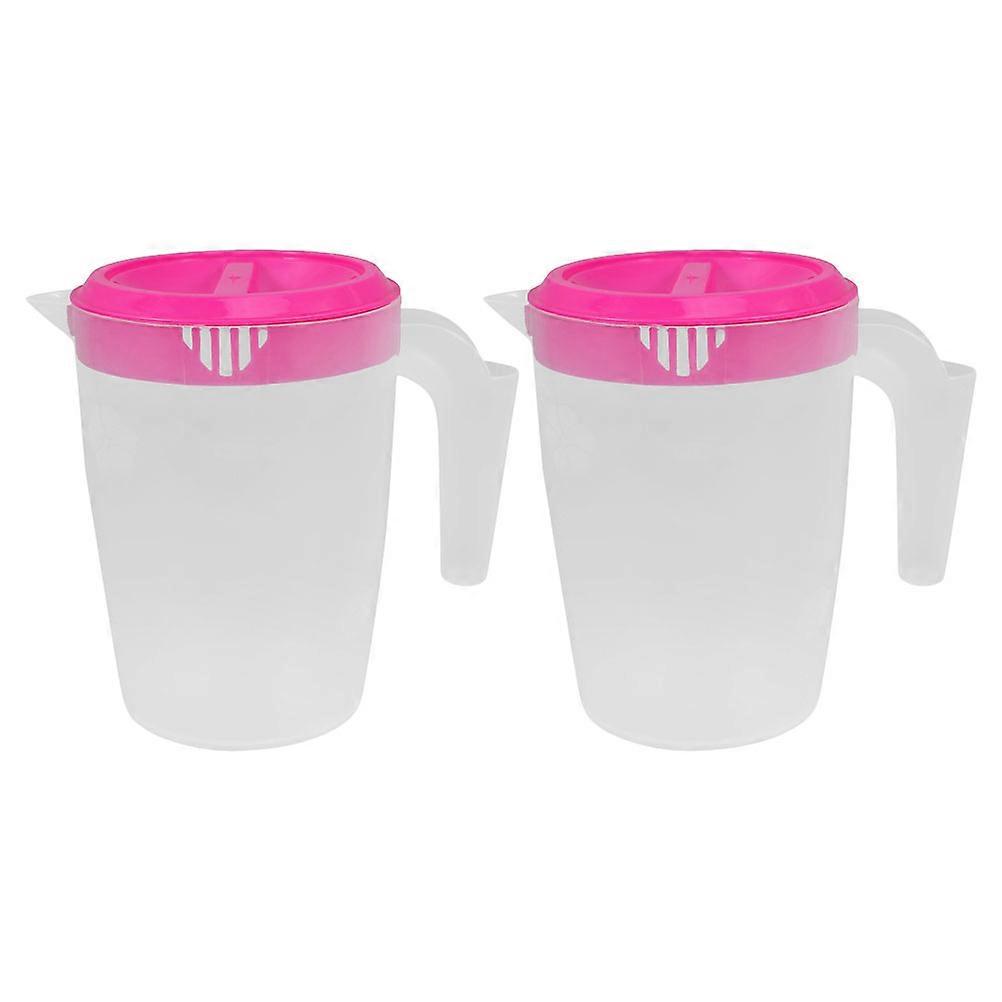 Rosy Plastic Water Pitcher for Cold Drinks 2Pcs with Comfortable Handle