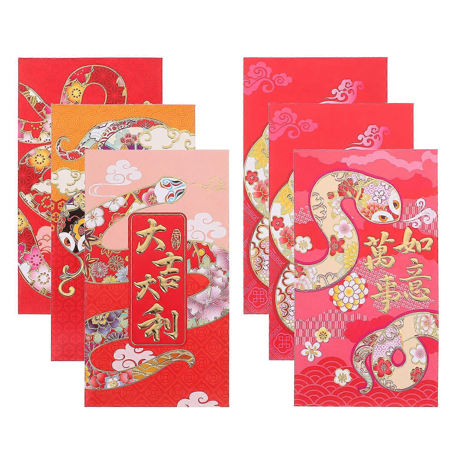 Chinese Red Envelopes Snake Theme Paper for Storage Use 30Pcs