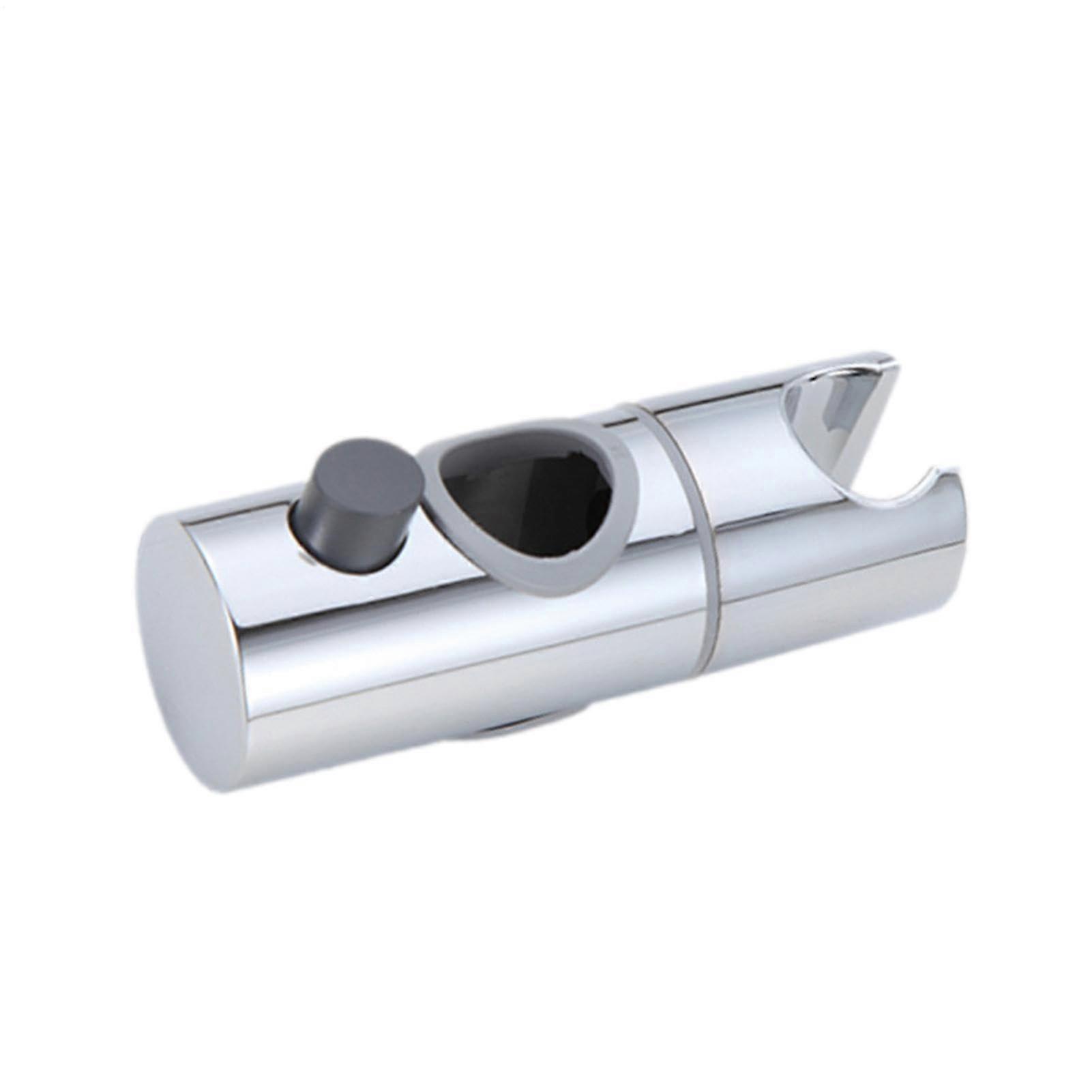 Adjustable Shower Head Holder for Slide Bar, 360° Rotating Chrome Bracket with NonSlip Grip