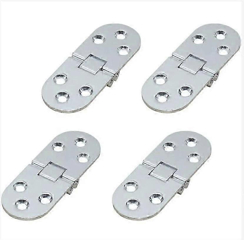 4Pcs Folding Table Hinges, Flat Folding Cabinet Door Hinges, (Silver)7.8cm x 2.9cm