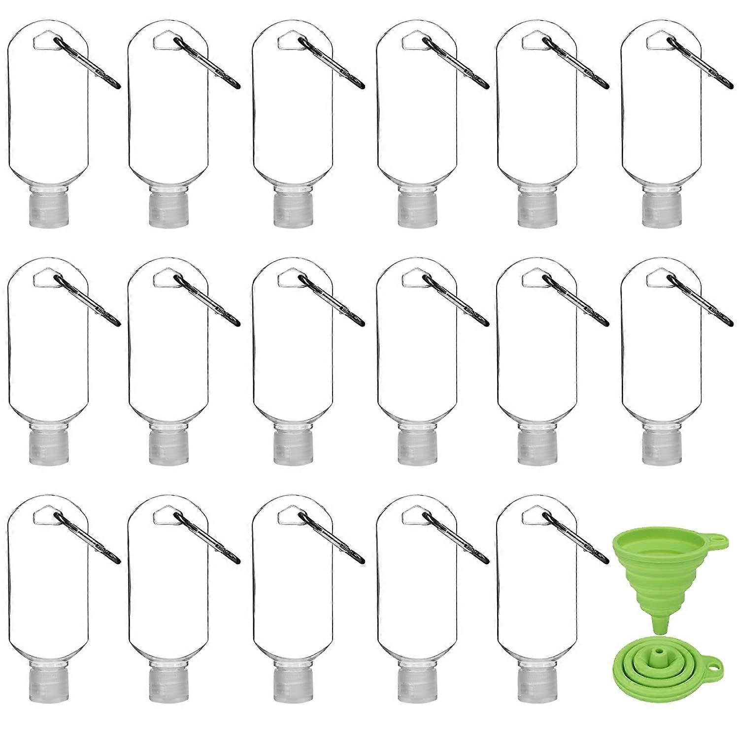 30 Pack Travel Size Hand Sanitizer Bottles 60ml Leakproof Refillable Plastic with Keychain