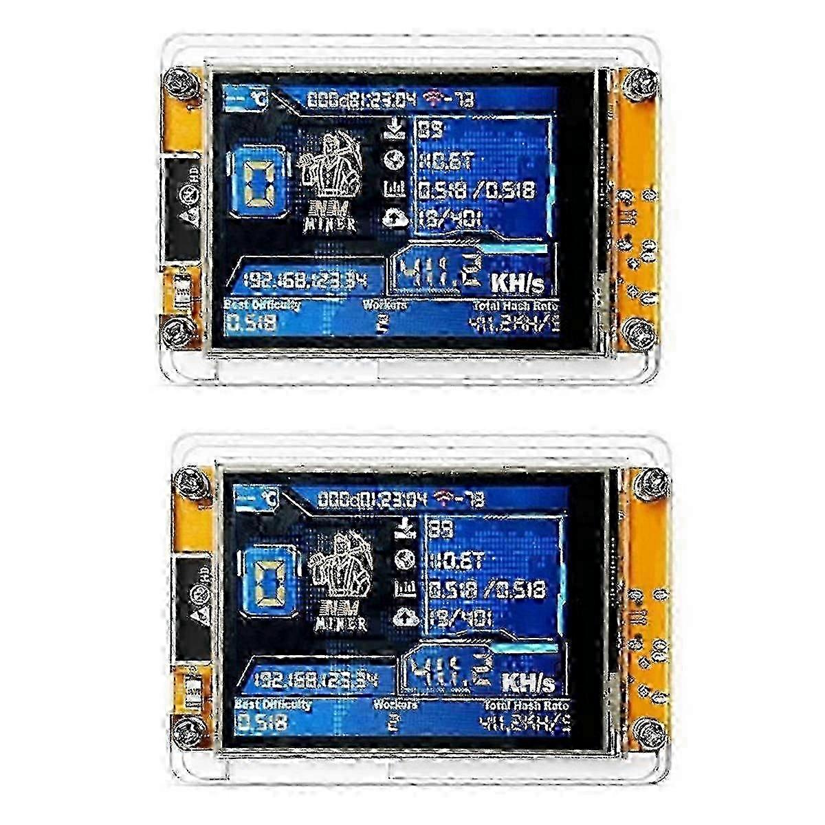 2Pcs Bitcoin NerdMiner V2 NMMiner Hashrate 477KH/S ESP32 2.8 Inch Display Crypto Solo Lottery ESP32 w