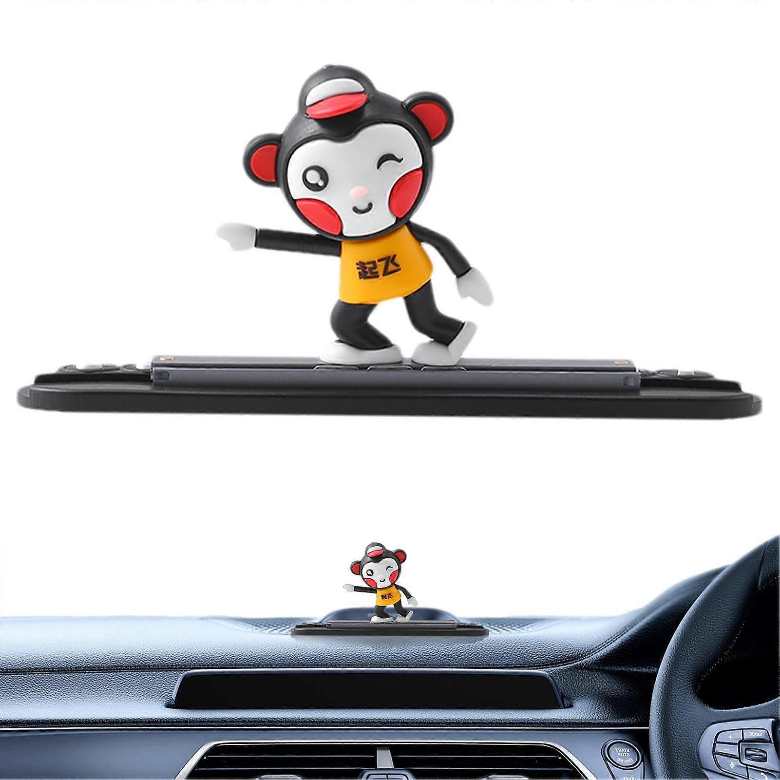 Cute Monkey Temporary Parking Card with MotionSensitive Design, Editable Number, Car Dashboard Decor