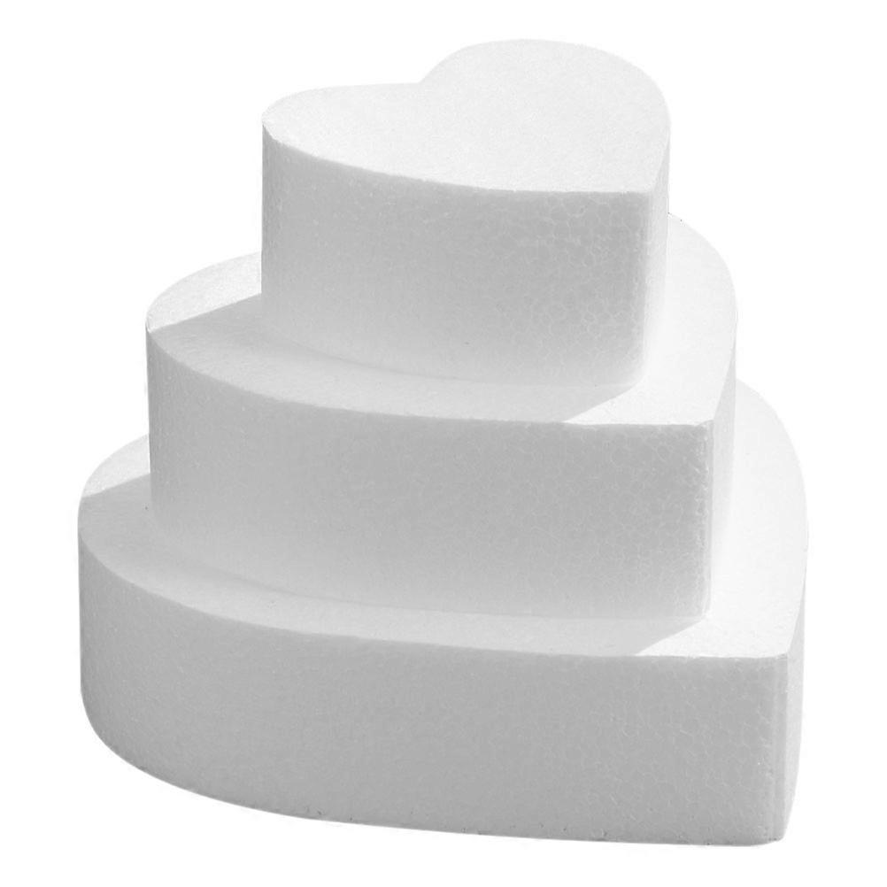 Heart Shaped Foam Cake Model for Cake Decoration 3Pcs Practice Dummy