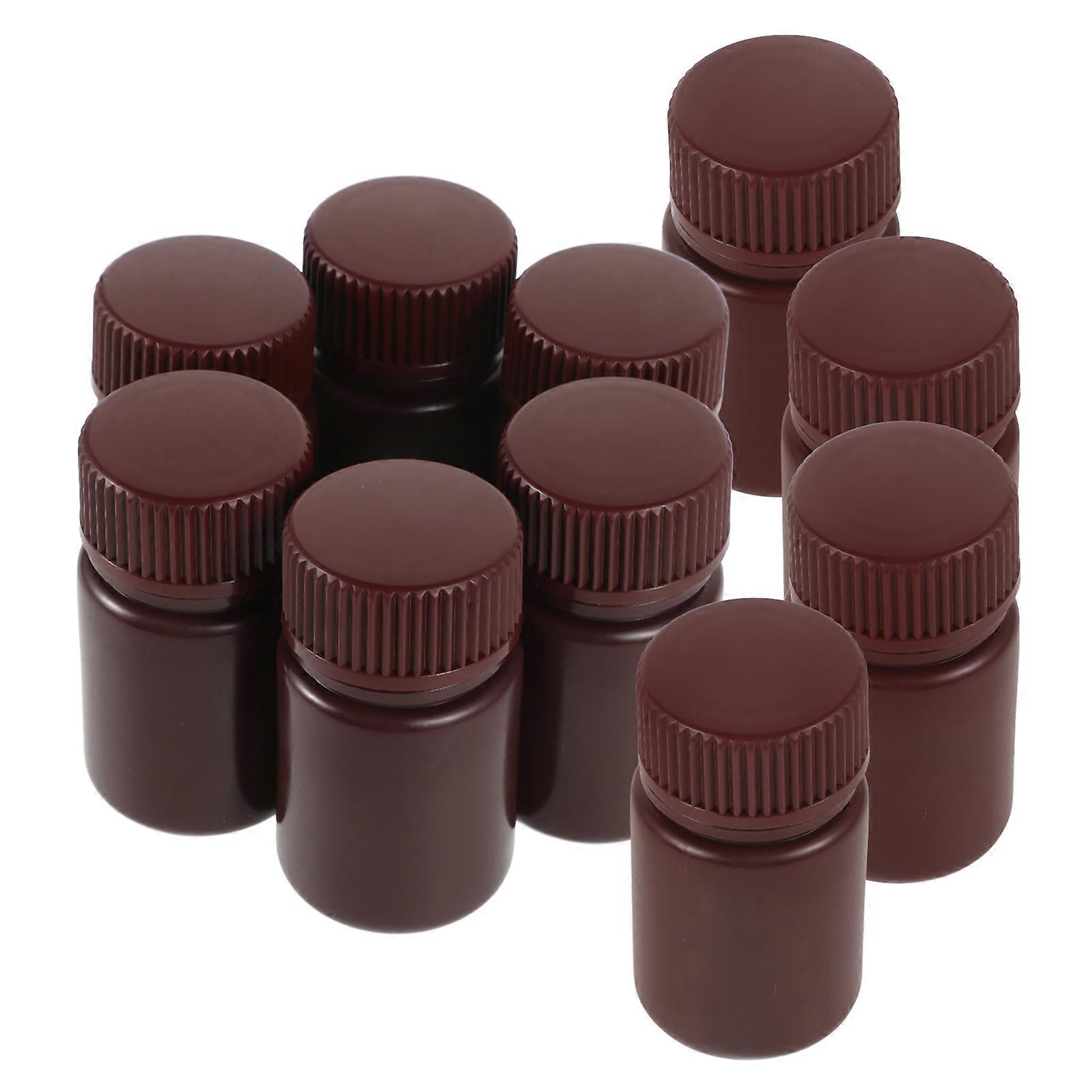 Empty Bottles Reagent Bottles for Storage Use 10Pcs Light Brown PP