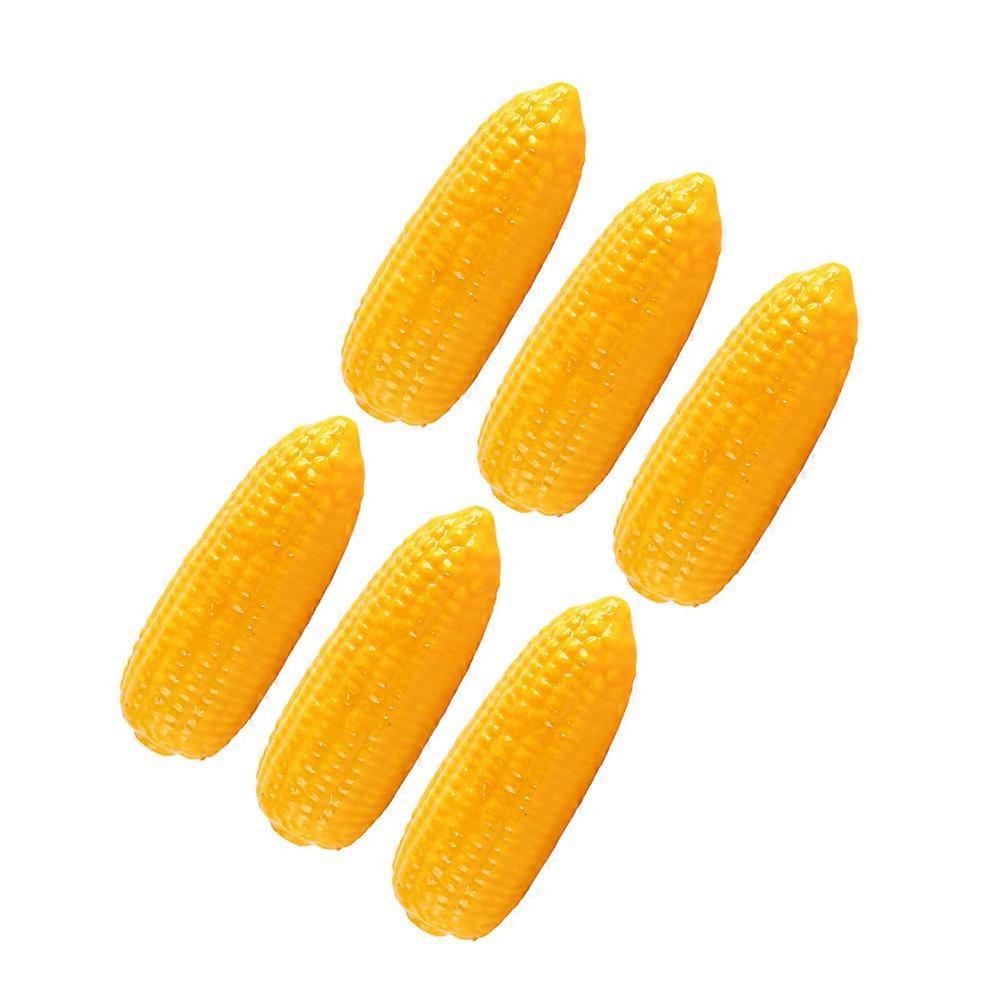 Artificial Foams Corn Model for Kitchen Decoration 6Pcs Yellow Set