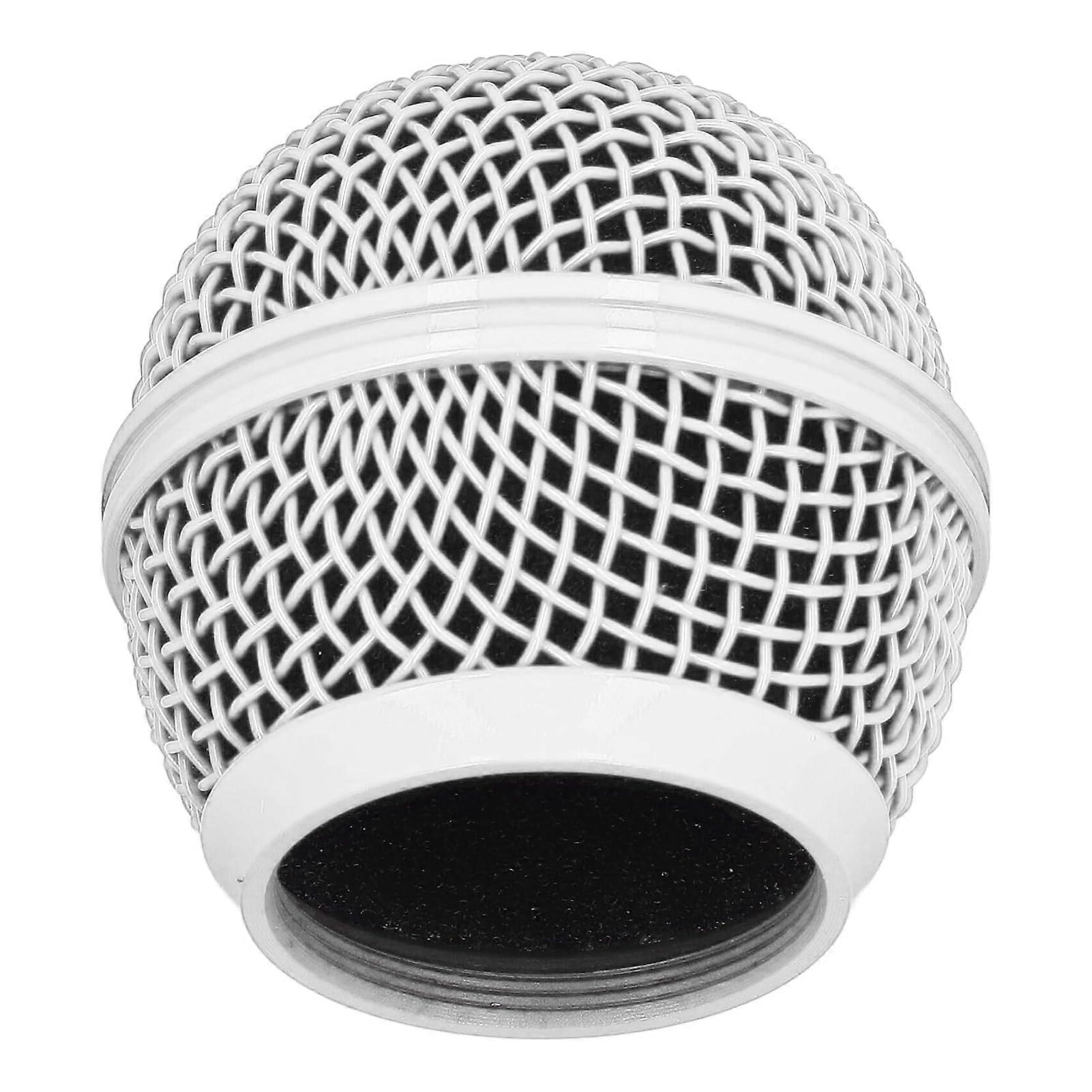 Microphone Grille Replacement for SM58 BETA58A with Noise Reduction Foam and ImpactResistant Mesh White