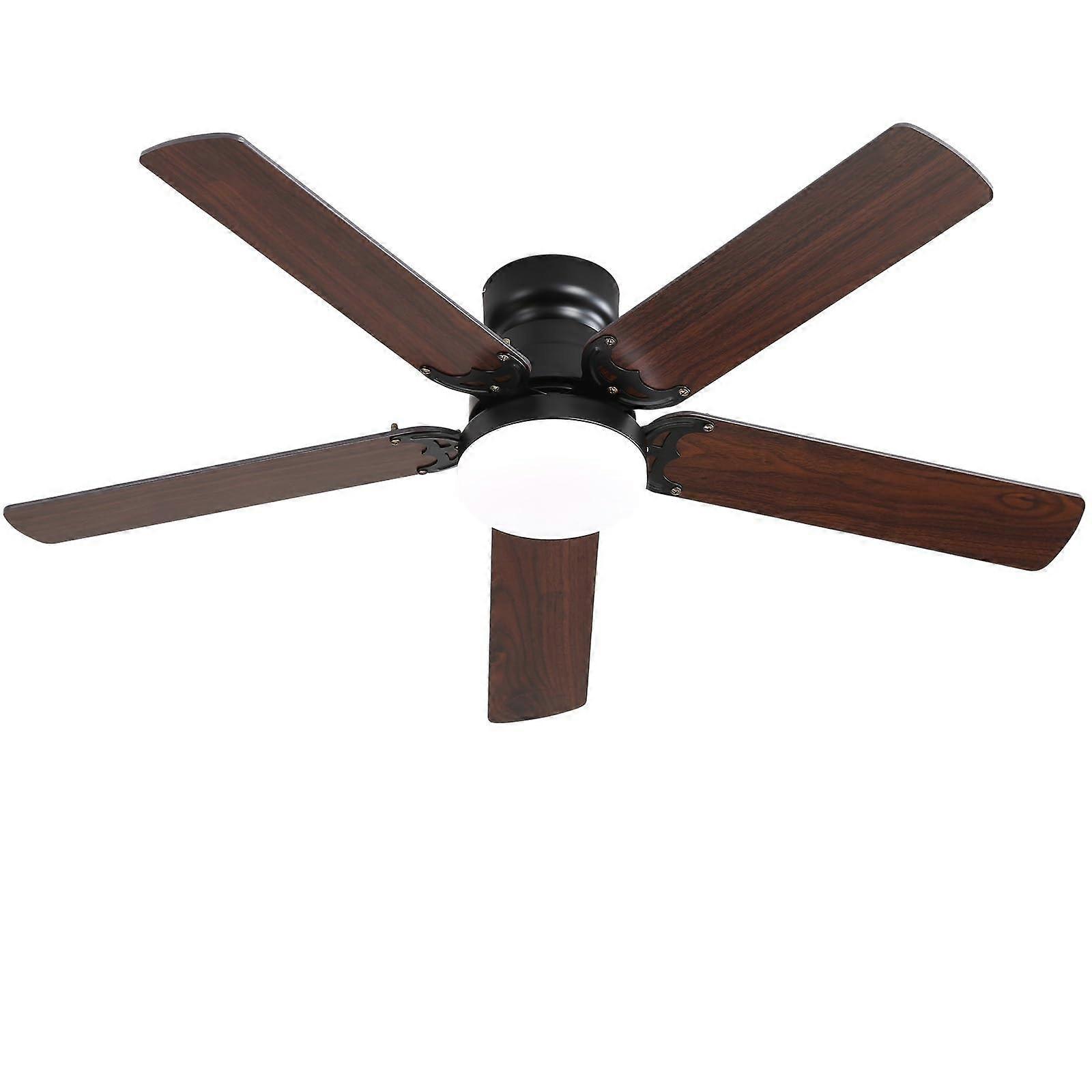 42 Inch Modern Ceiling Fan with Light and Remote, Black 5 Blade Reversible Energy Saving DC Motor