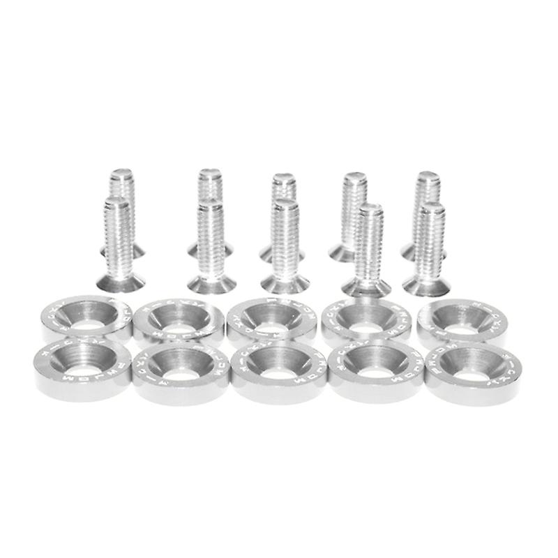 10pcs M6 Modified Hex Fasteners Washer Engine Concave Screws For Jdm Car