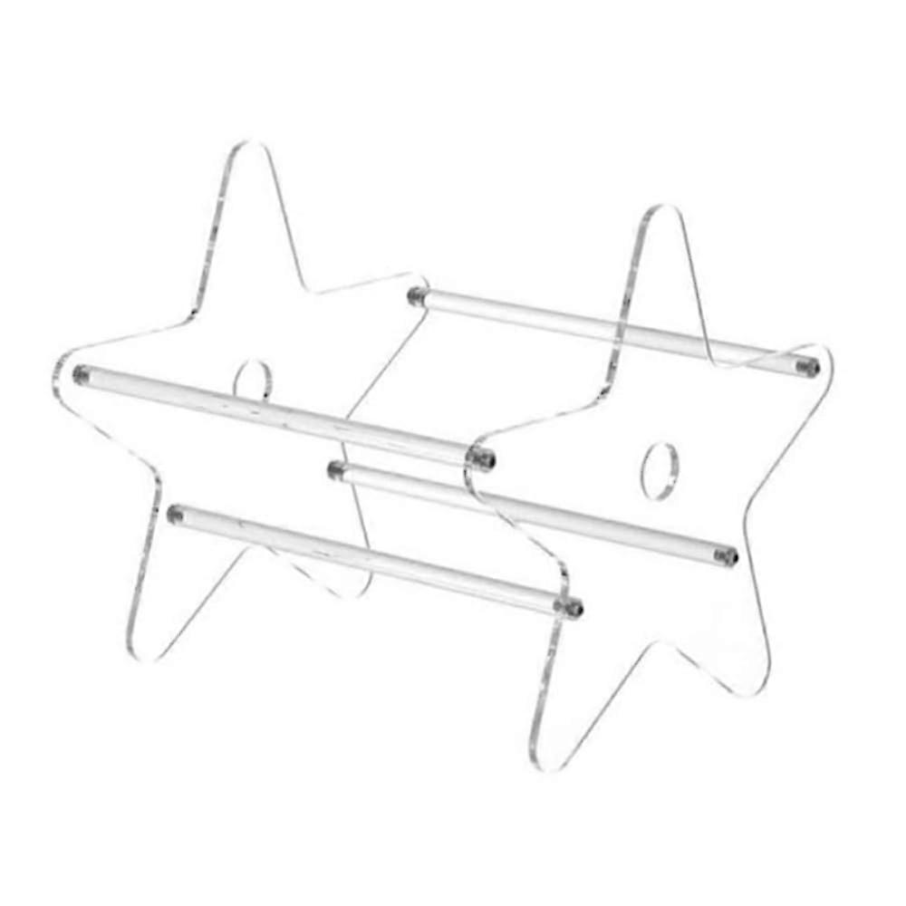 Vinyl Record Storage Rack with Acrylic FivePointed Star Display Stand for CDs and Books