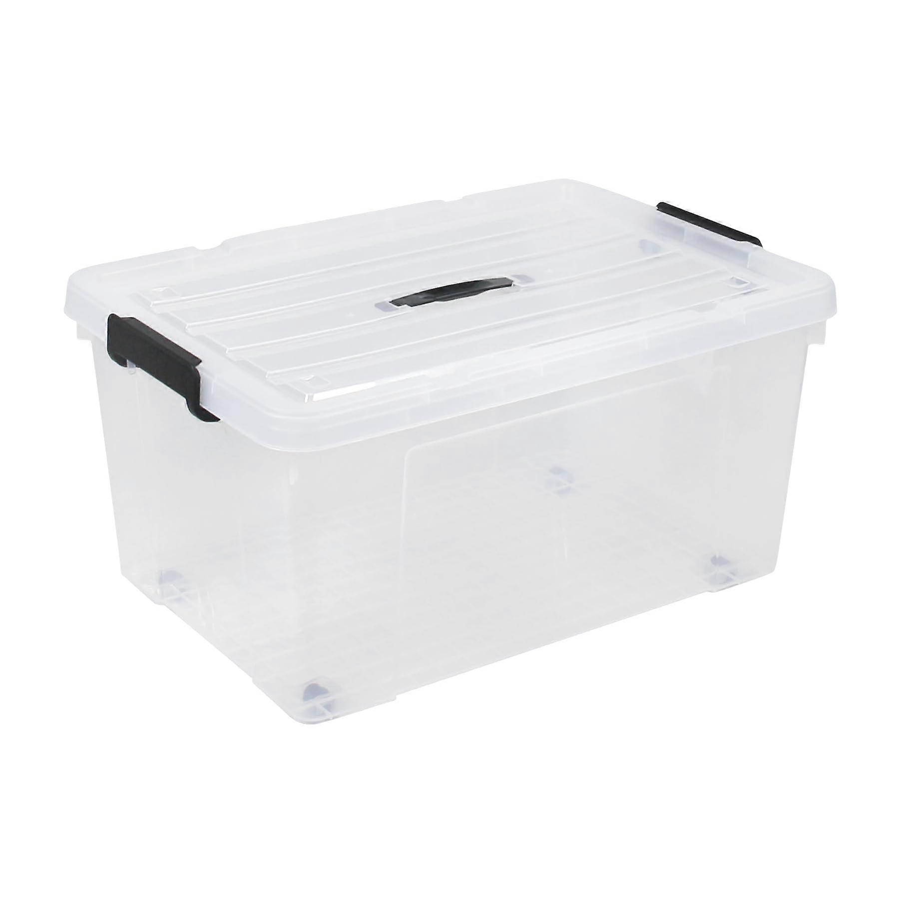 2 Packs 105 Qt Large Stackable Storage Bins with Wheels, Clear Plastic Containers with Locking Lids for Garage and Closet