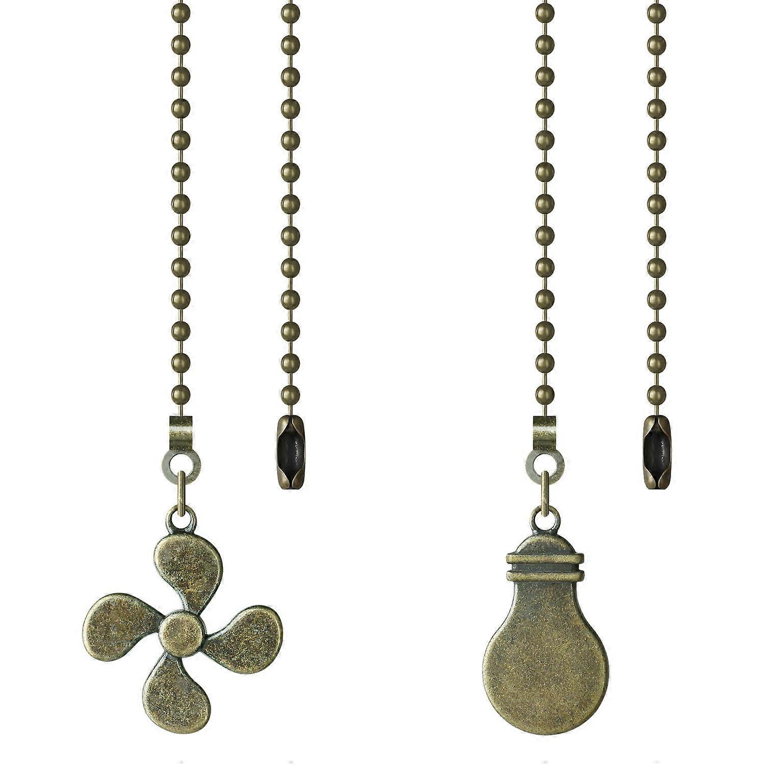 Ceiling Fan Pull Chain Extension 2 Pack 12 Inch Decorative Bronze Weighted Grip for Light and Fan