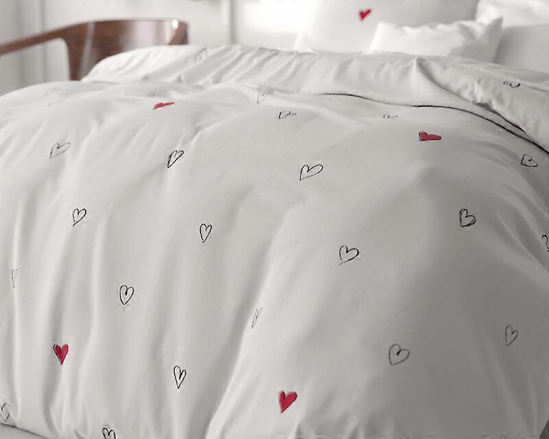 Sleeptime Hearts Everywhere Wit 140 x 200/220 cm