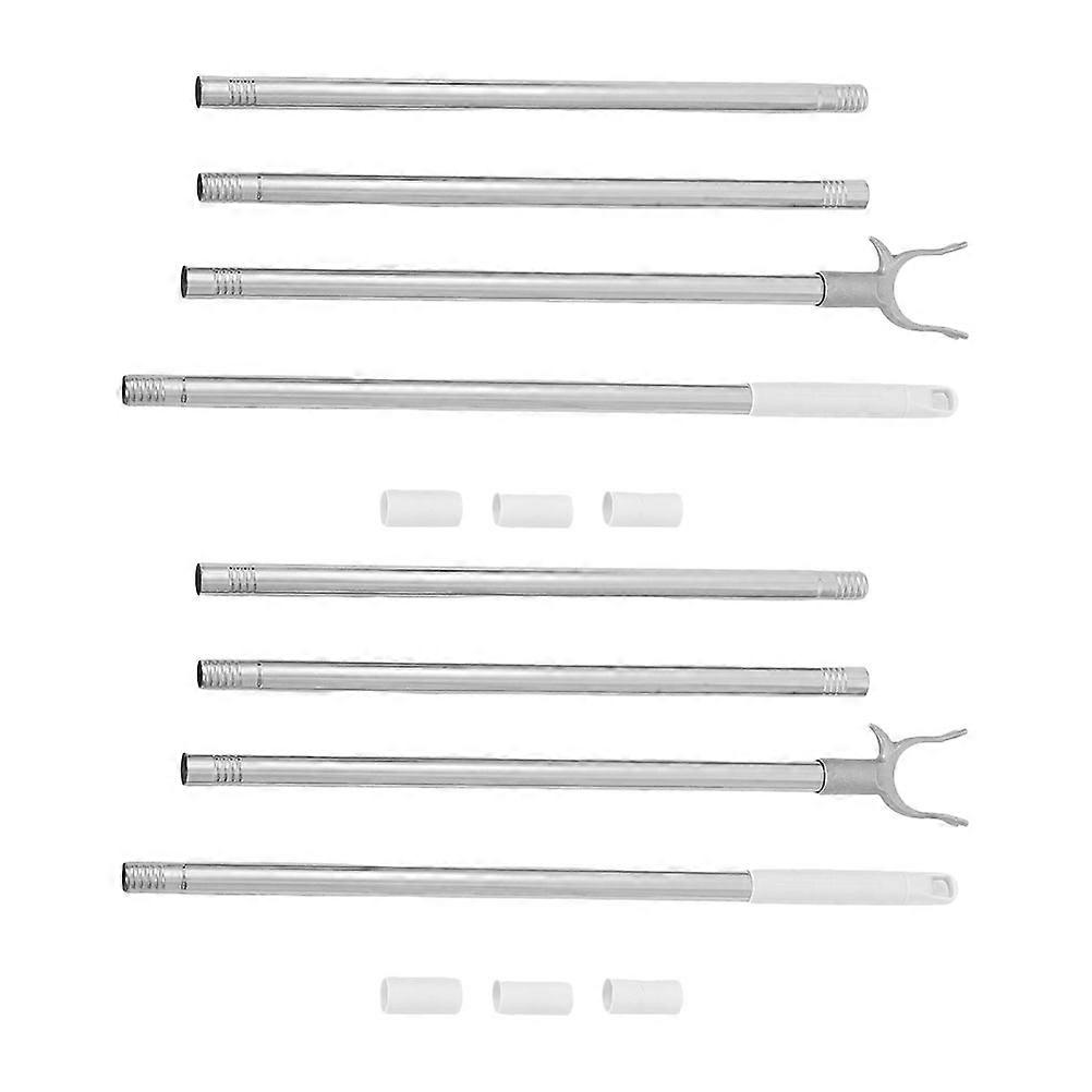 Household Clothes Drying Rod Stainless Steel Adjustable Pole 2Pcs