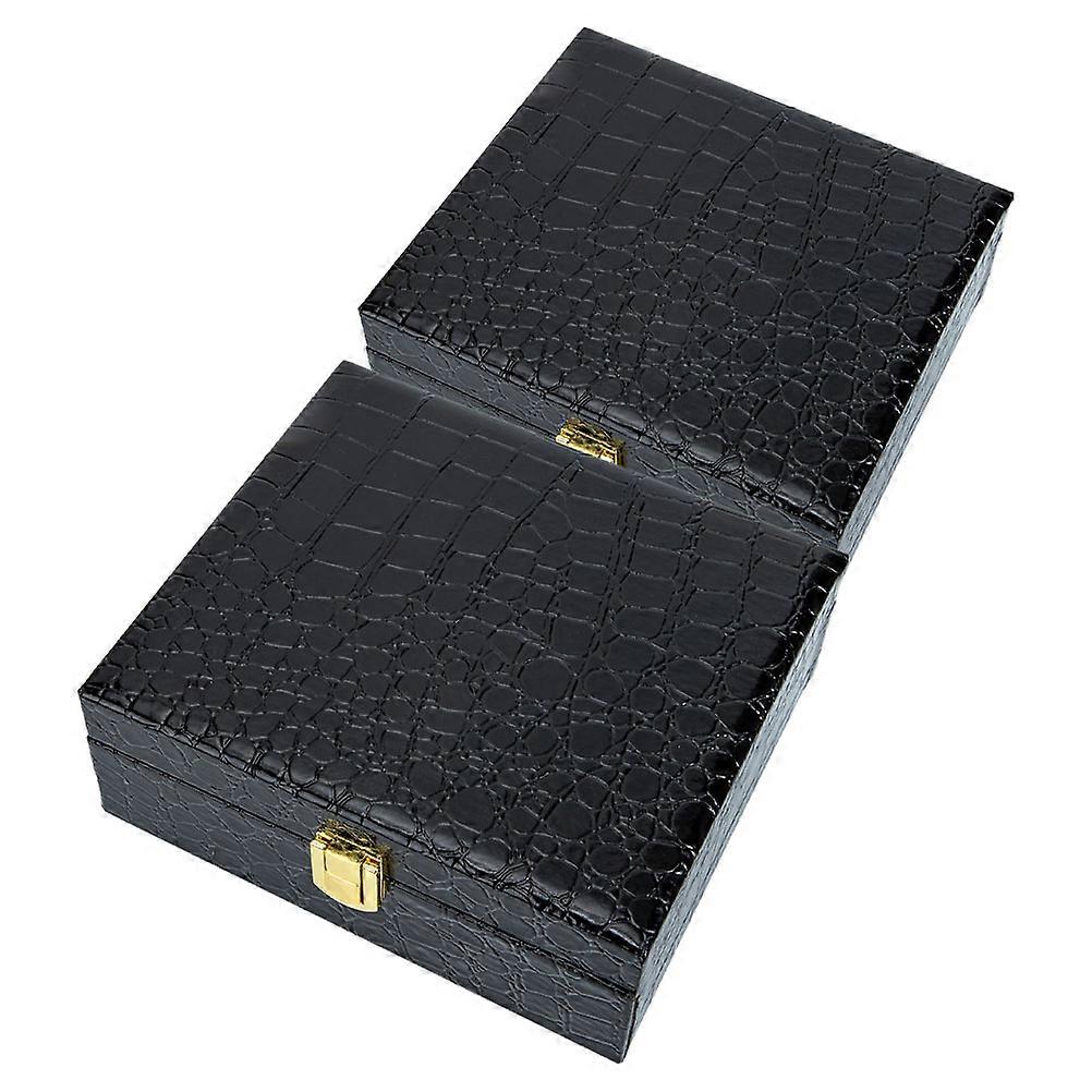 Cigar Storage Case with Flip-Cover for Storage Use 2Pcs Black Container
