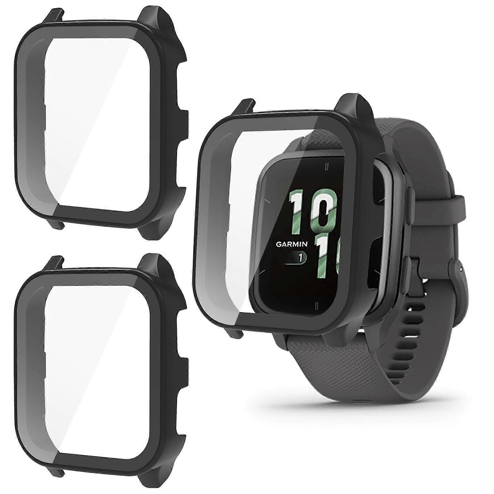 2 Pack Case for Garmin Venu Sq 2 with Builtin Tempered Glass Screen Protector, Full Coverage Protection Ref:4201