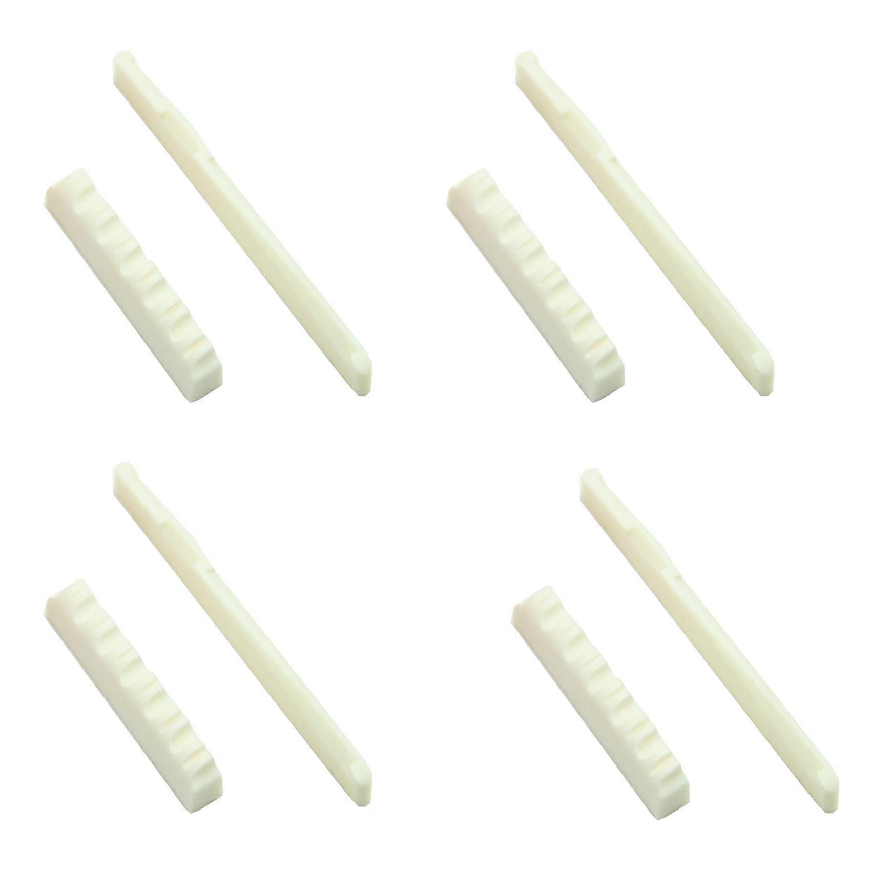 4 Set Ivory Bone Bridge Saddle and Nut for 6 String Acoustic Guitar
