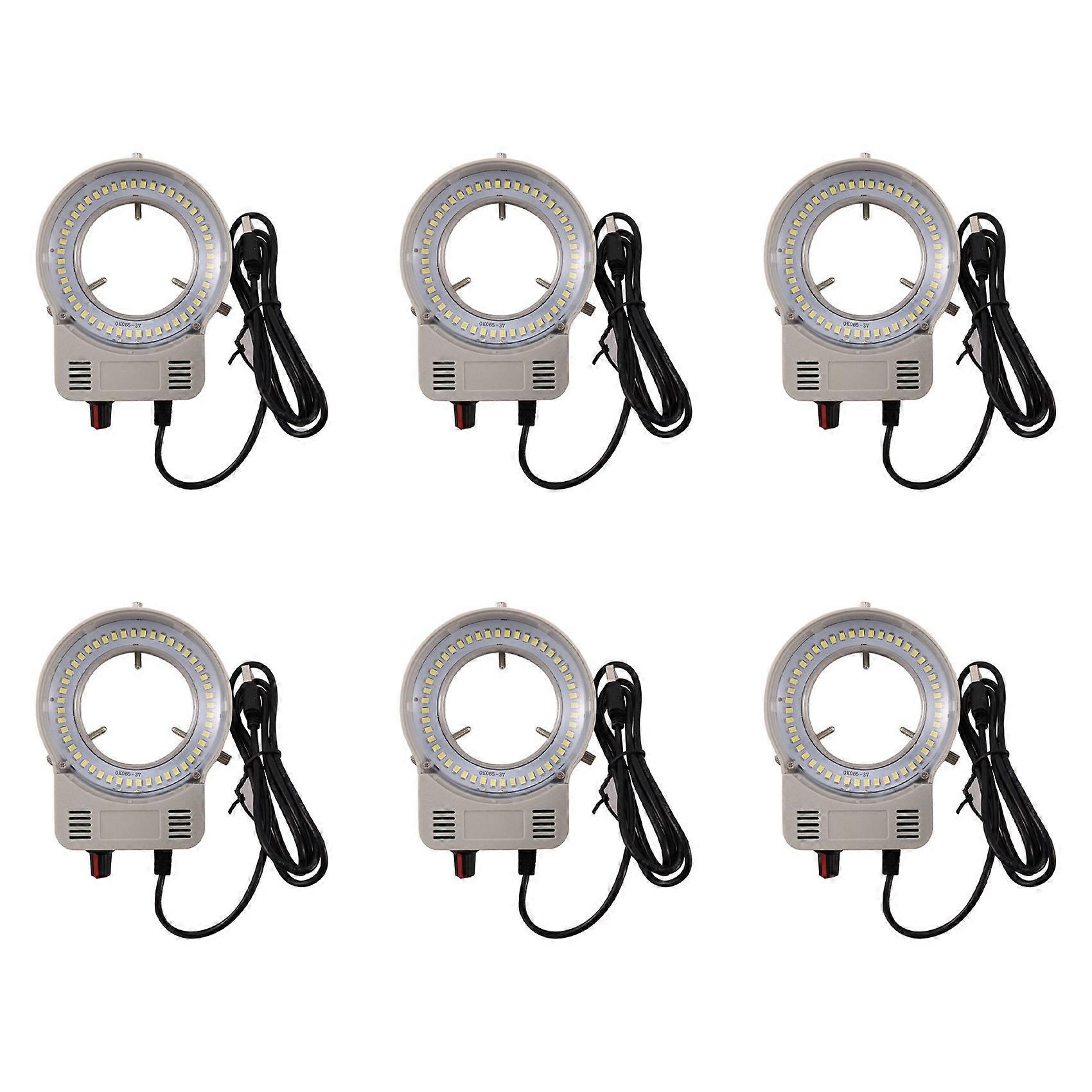 6X 48 LED Industrial Microscope Camera Light Source Ring Lamp Light Illuminator Lamp Adjustable Brightness USB Interface
