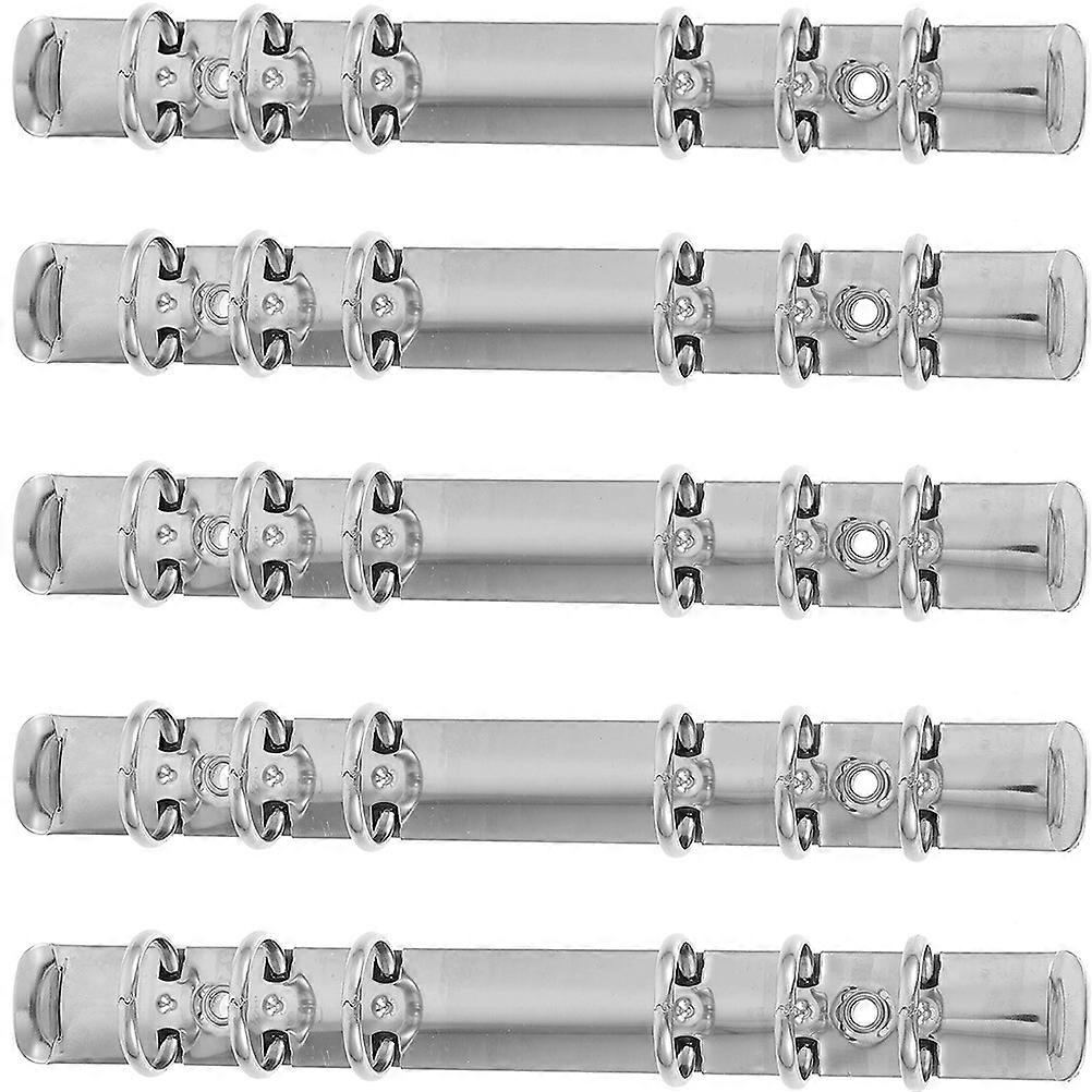 A6 Ring Mechanism Binder for Office Use Notebook Planner 5Pcs Silver