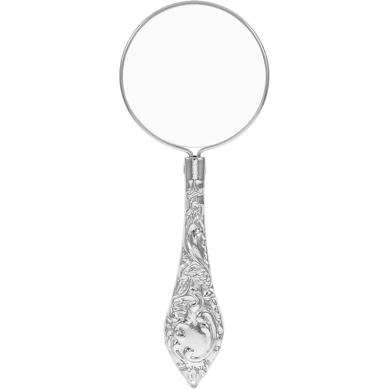Silver Embossed Floating Handle Handheld Optical Magnifier for Reading Tasks