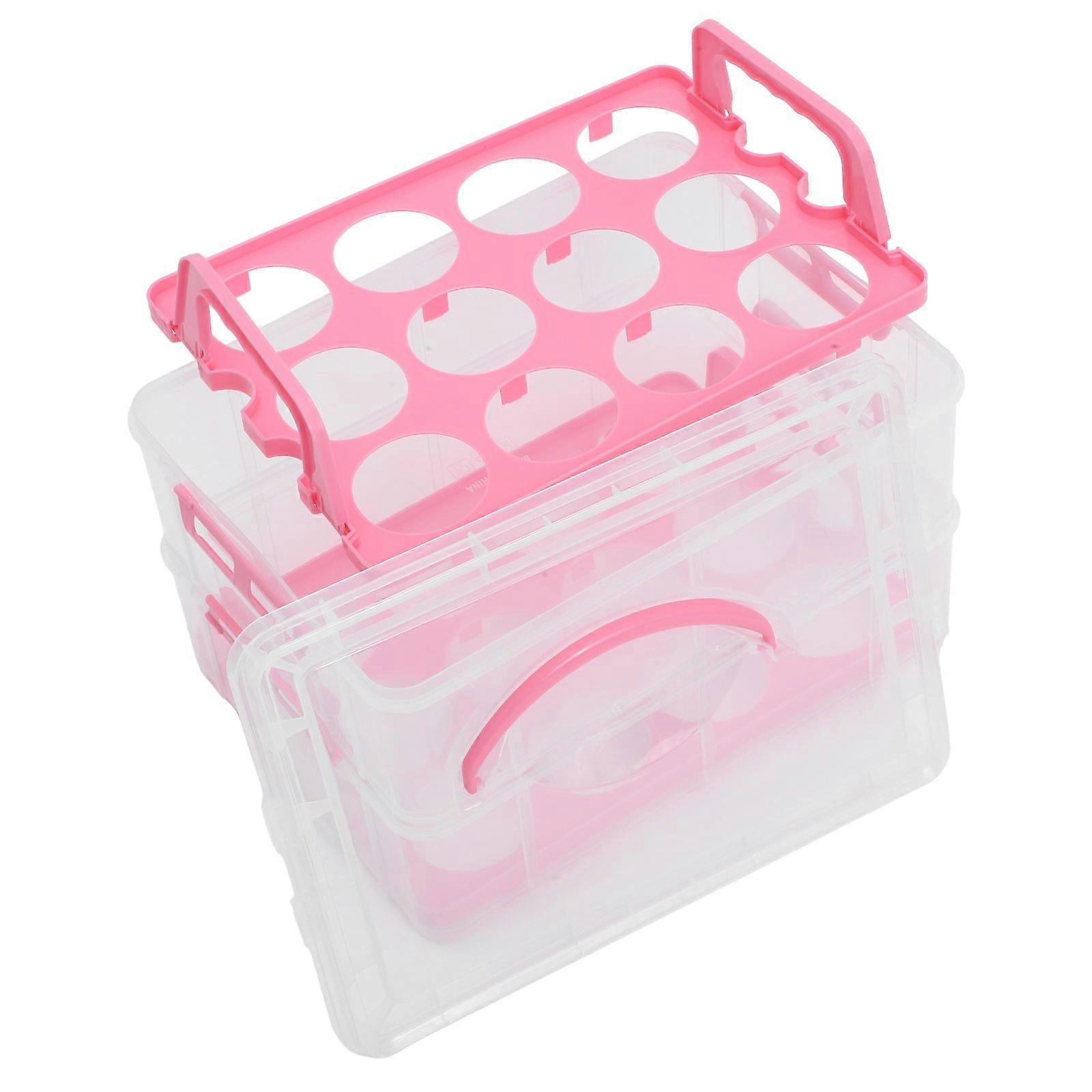 Pink Cake Packaging Box Handheld Cake Carrier for Storage Desserts