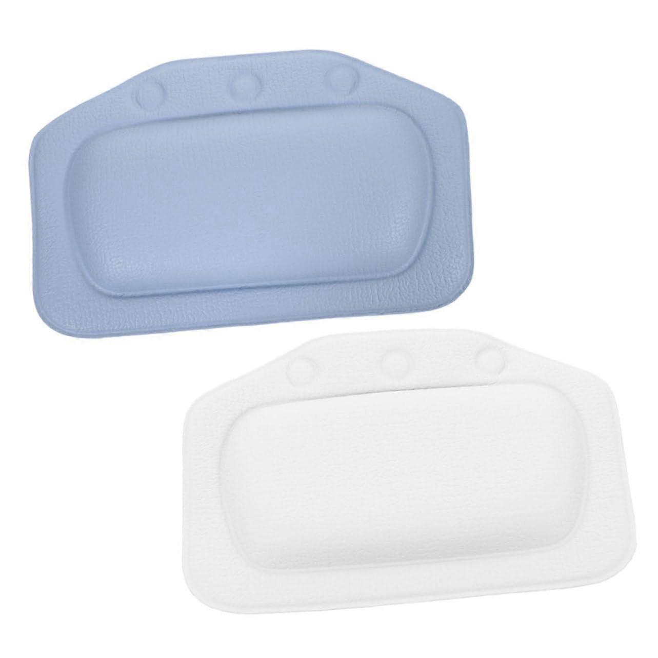 Bath Pillow Set with Ergonomic Neck and Back Support, Soft Spa Cushion and Secure Suction Cups