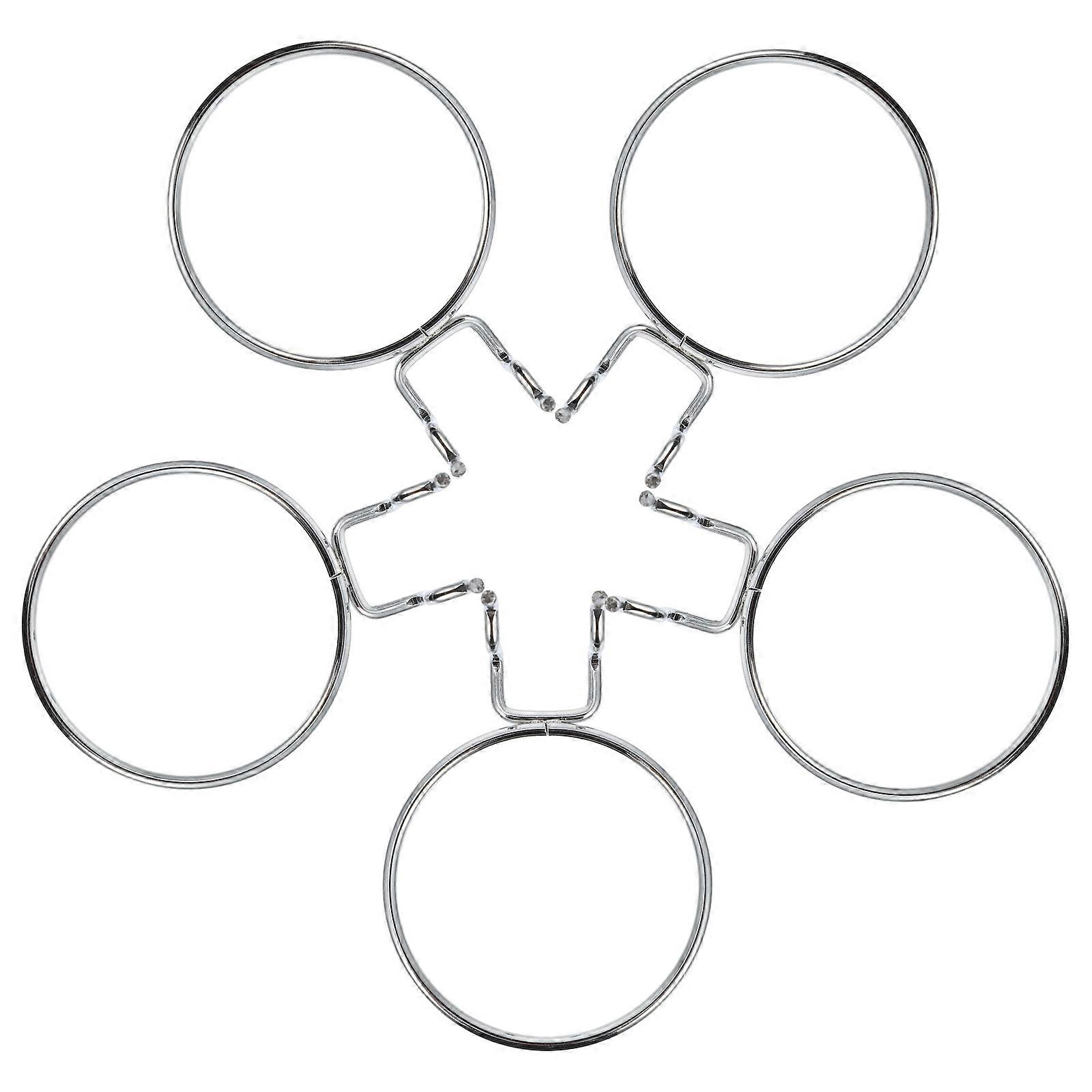 Silver Round Peg Board Hook for Holding Use 5Pcs Cup Holder Pegboard