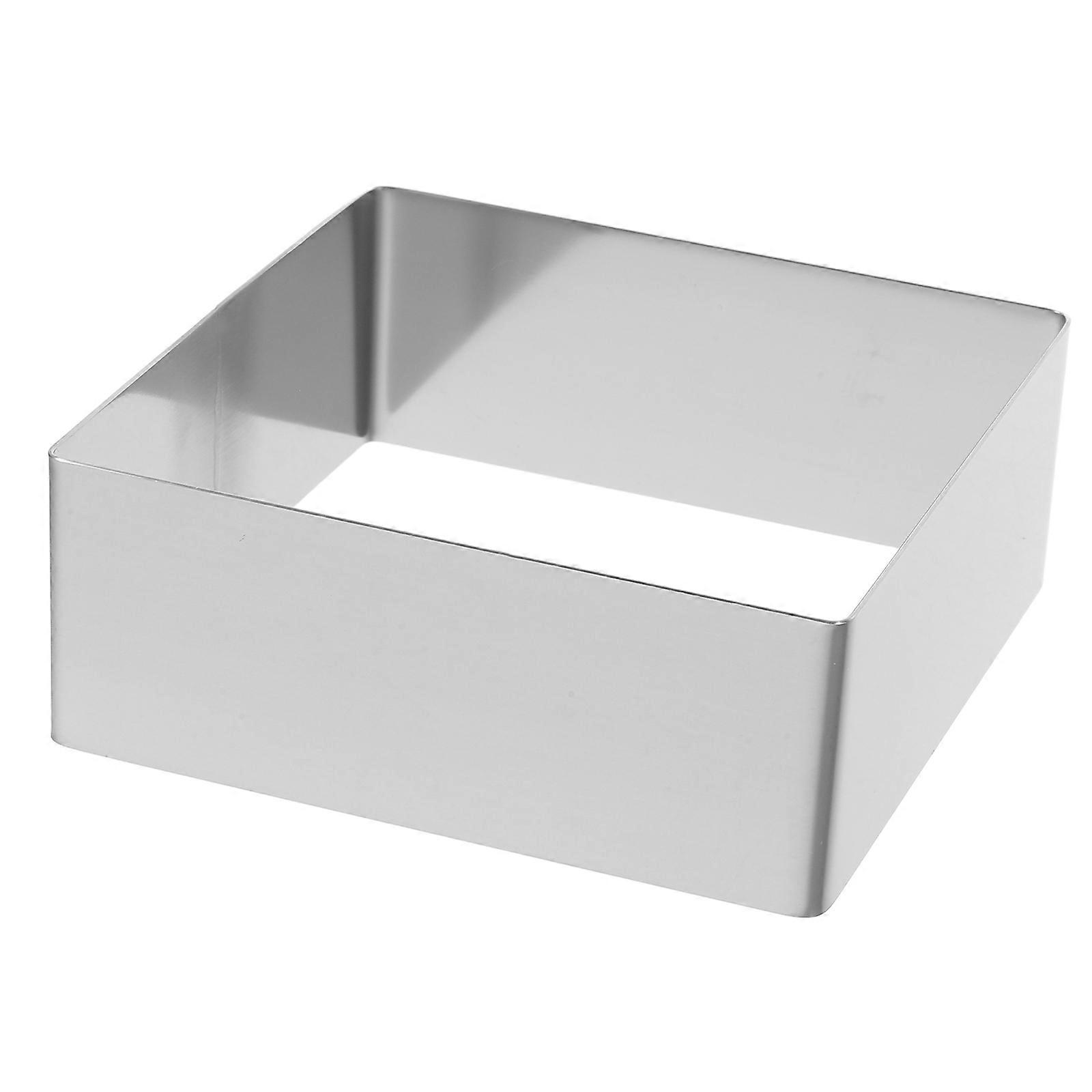 Stainless Steel Square Mousse Mold for Cake Cutting 3Pcs Silver