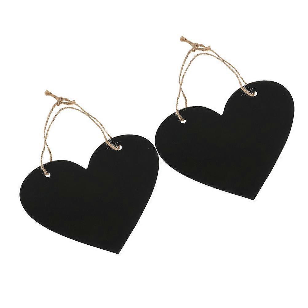 Black Heart Shaped Message Board for Writing with 2Pcs Hanging Boards