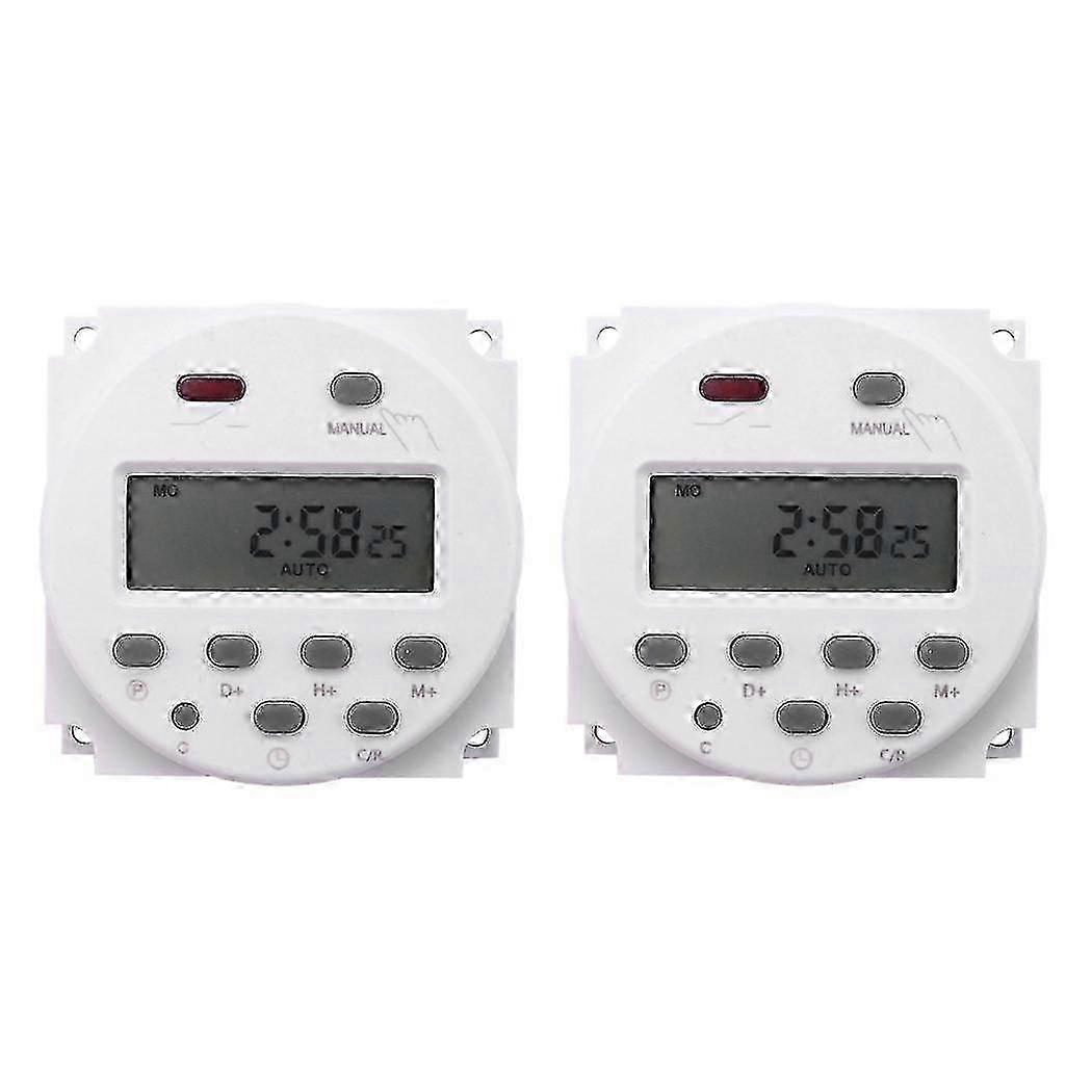 2x New Lcd Digital Control Power Programmable Timer Dc 12v 16a Time Relay Switch 25-26