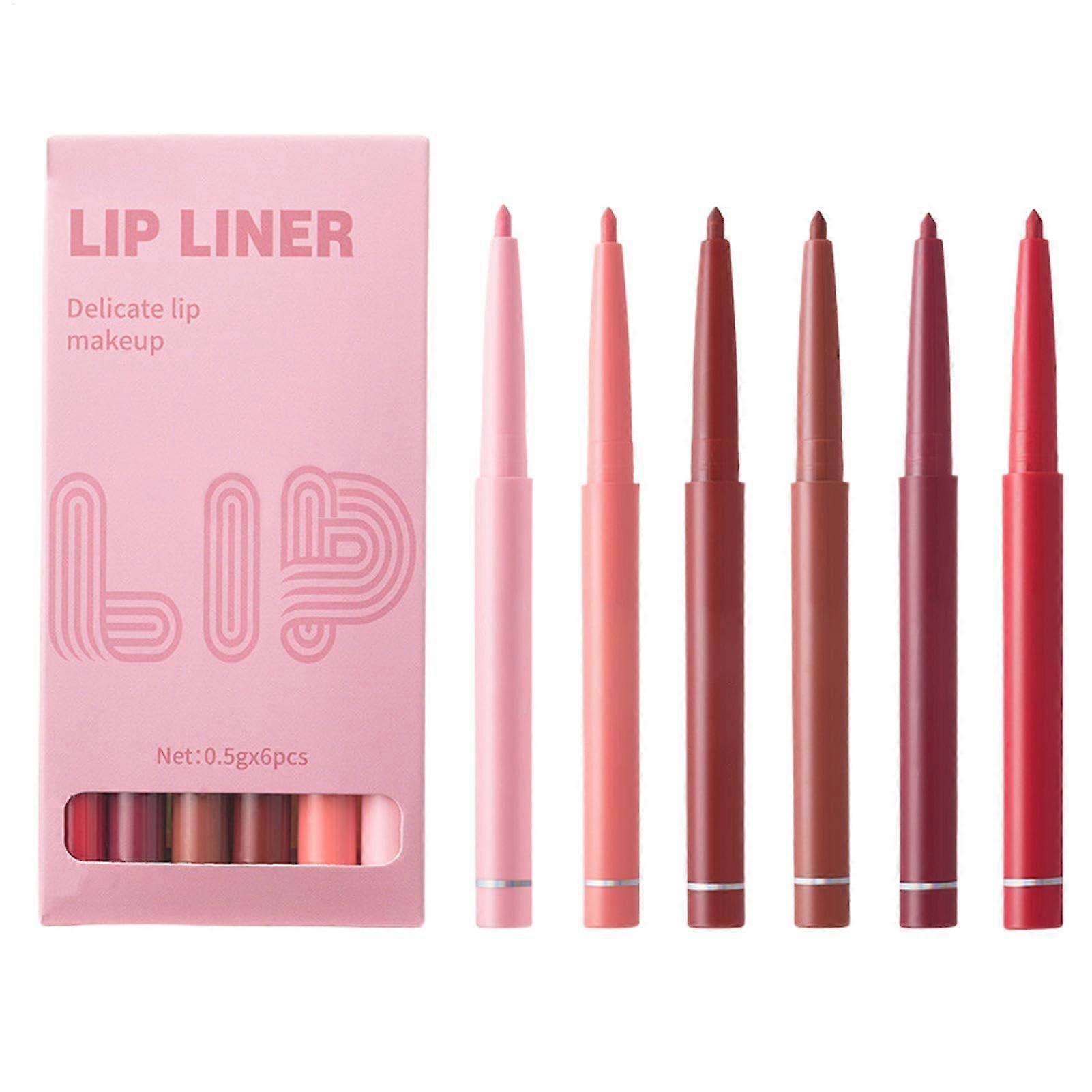 6pcs Waterproof Matte Lip Liner Set  Long Lasting Smudge Proof Lip Pencil for Precise Application