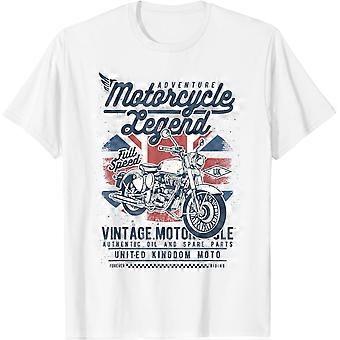 Retro British UK Vintage Style Motorcycle Adventure Design T-Shirt Qw 0109