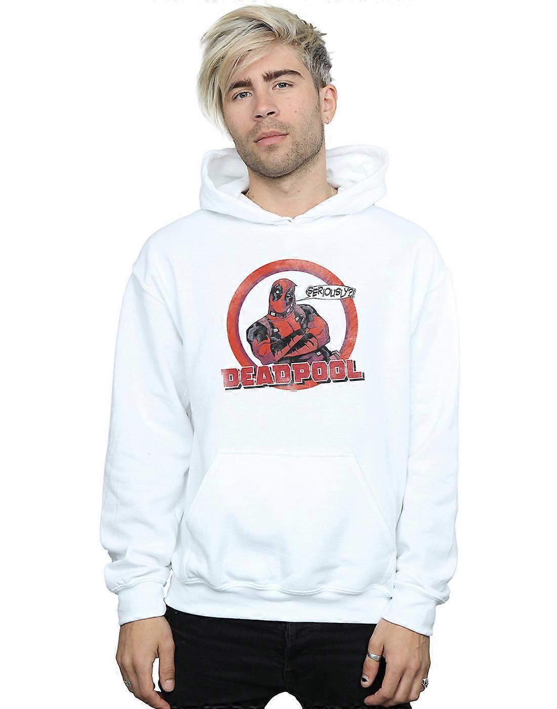 Marvel Men's Deadpool Seriously Speech Bubble Hoodie