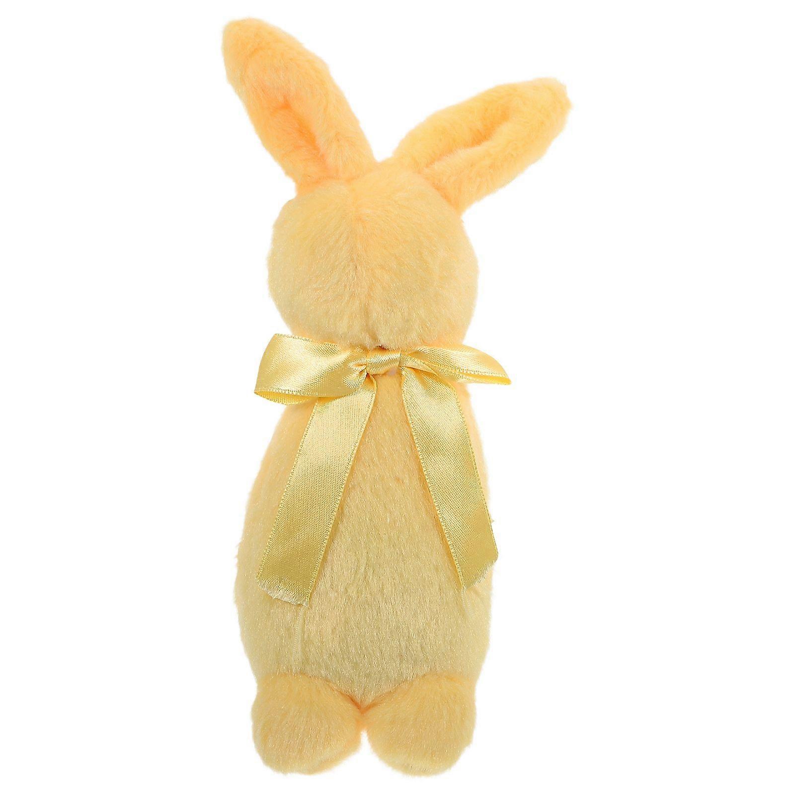 Easter Standing Bunny Cartoon Plush Bunny Figurine Easter Rabbit Tabletop Statue