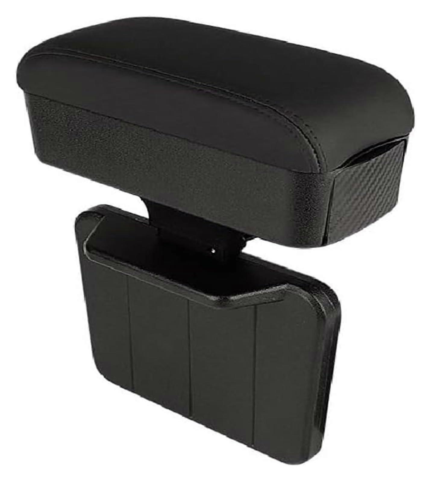 Center Console Armrest Box Elbow Support Adjustable Console Armrest With Cupholders Black