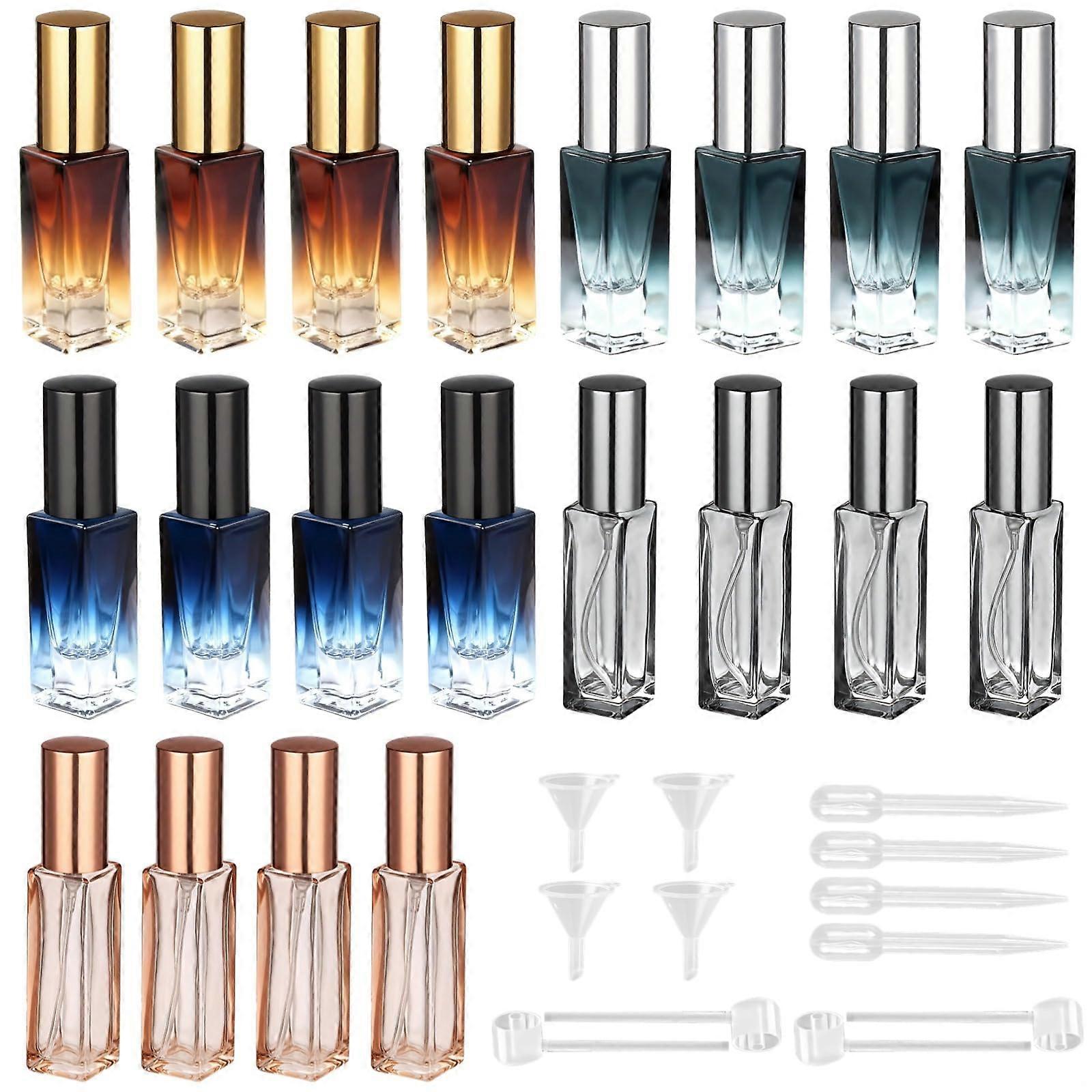 20 Pack Travel Perfume Bottles Set, 8.5ml and 10ml Leak Proof Glass Gradient Refillable Atomizers