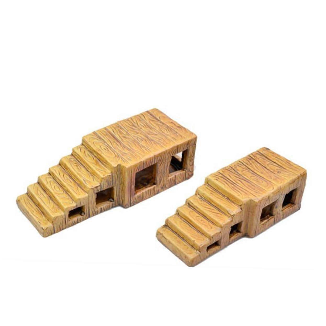 Ceramic Turtle Basking Platform with Climbing Ramp, Durable Resting Dock for Aquarium Tanks