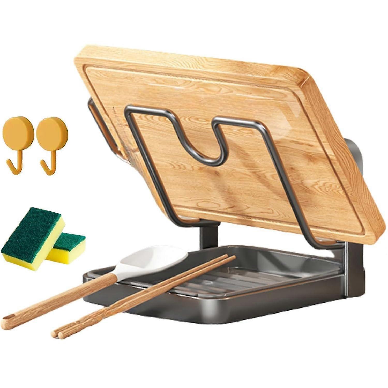 Pot Lid Organizer Rack with SpaceSaving Design for Kitchen Countertop and Cabinet Storage