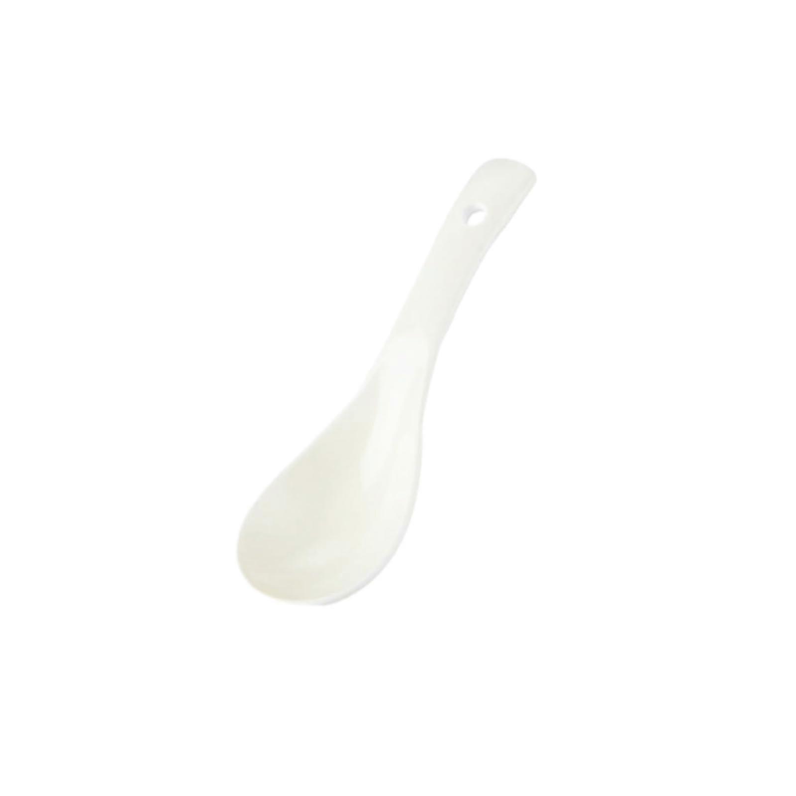 Bright Yellow Ceramic Spoon Nordic Style Temperature Resistant Dishwasher Safe Dessert Spoon