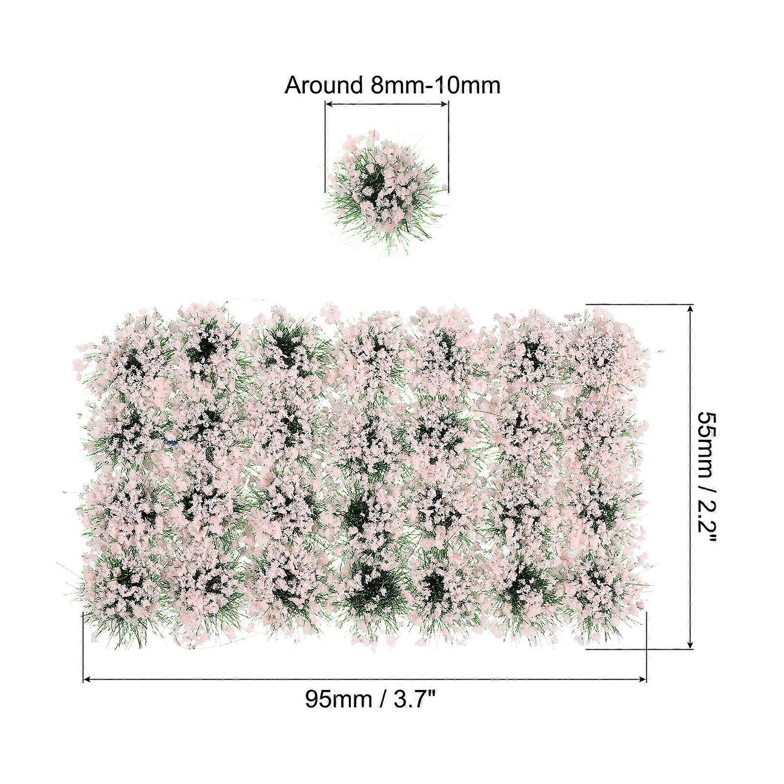 Miniature Static Flower Cluster Grass Tuft Model, Pink 1 Set/28Pcs