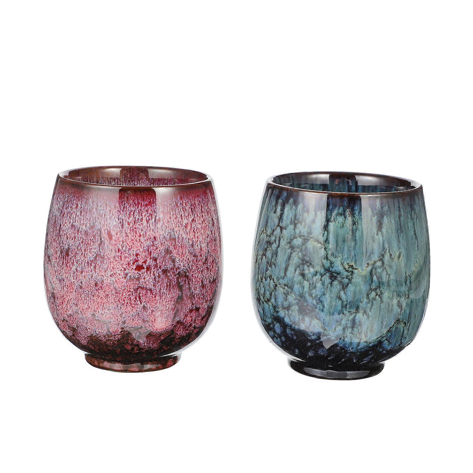 2pcs Household Tea Cups Exquisite Ceramic Teaware Tea Cups Decorations