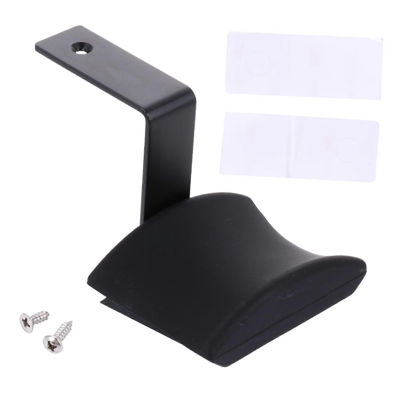Headphone Hook Under Desk Headset Holder with Adhesive, Compact 8 x 6 cm Black Mounting Plate