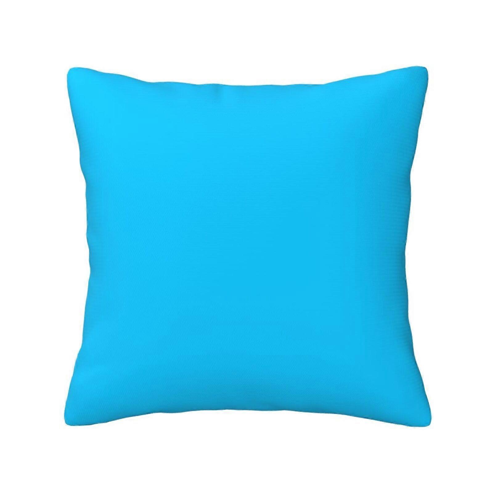 Solid Color Light Blue Throw Pillow Cover 20x20 Soft Polyester Cushion Cover with Invisible Zipper