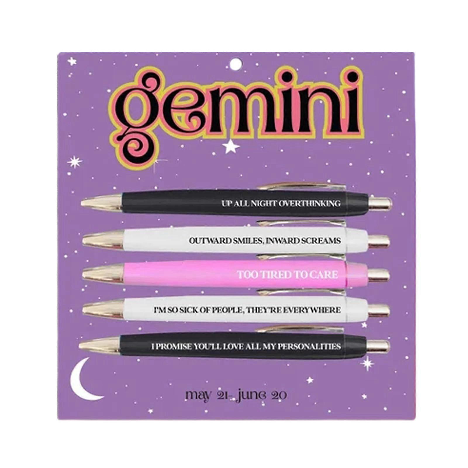 Funny Pens Set with Cute Constellation Patterns, Smooth Black Ink for School and Office