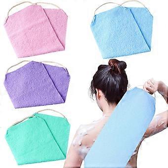 4PCS Back Scrubber for Shower with Handles, Nylon Exfoliating Long Strap for Back Cleaning