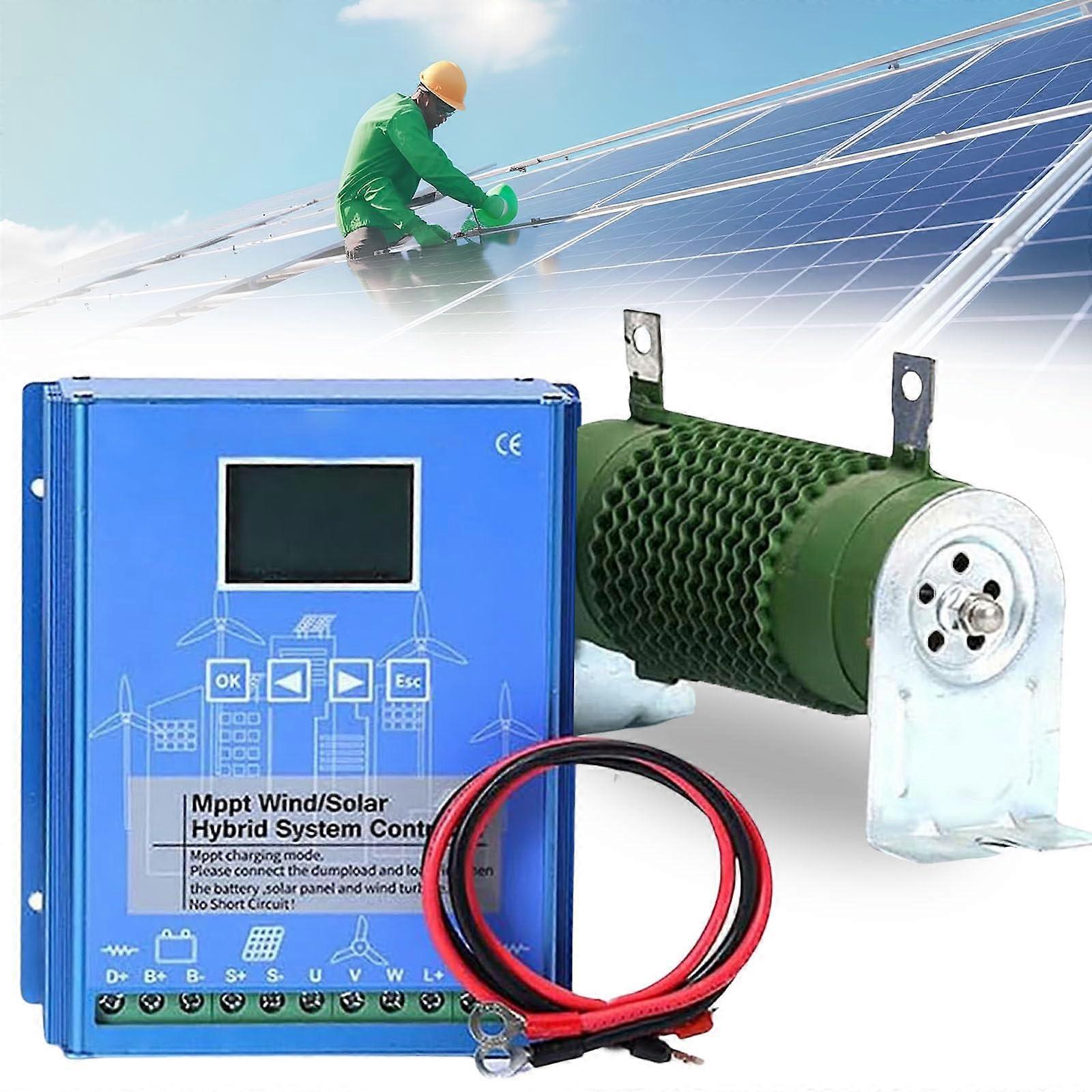 MPPT Wind Solar Hybrid Charge Controller 24V 20000W Dual Power Charging Auto Boost LCD Control Off Grid