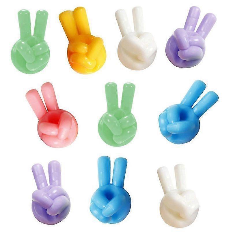 10Pcs Silicone Thumb Wall Hook,Multifunction Adhesive Cable Clip,Creative Self,Random Color