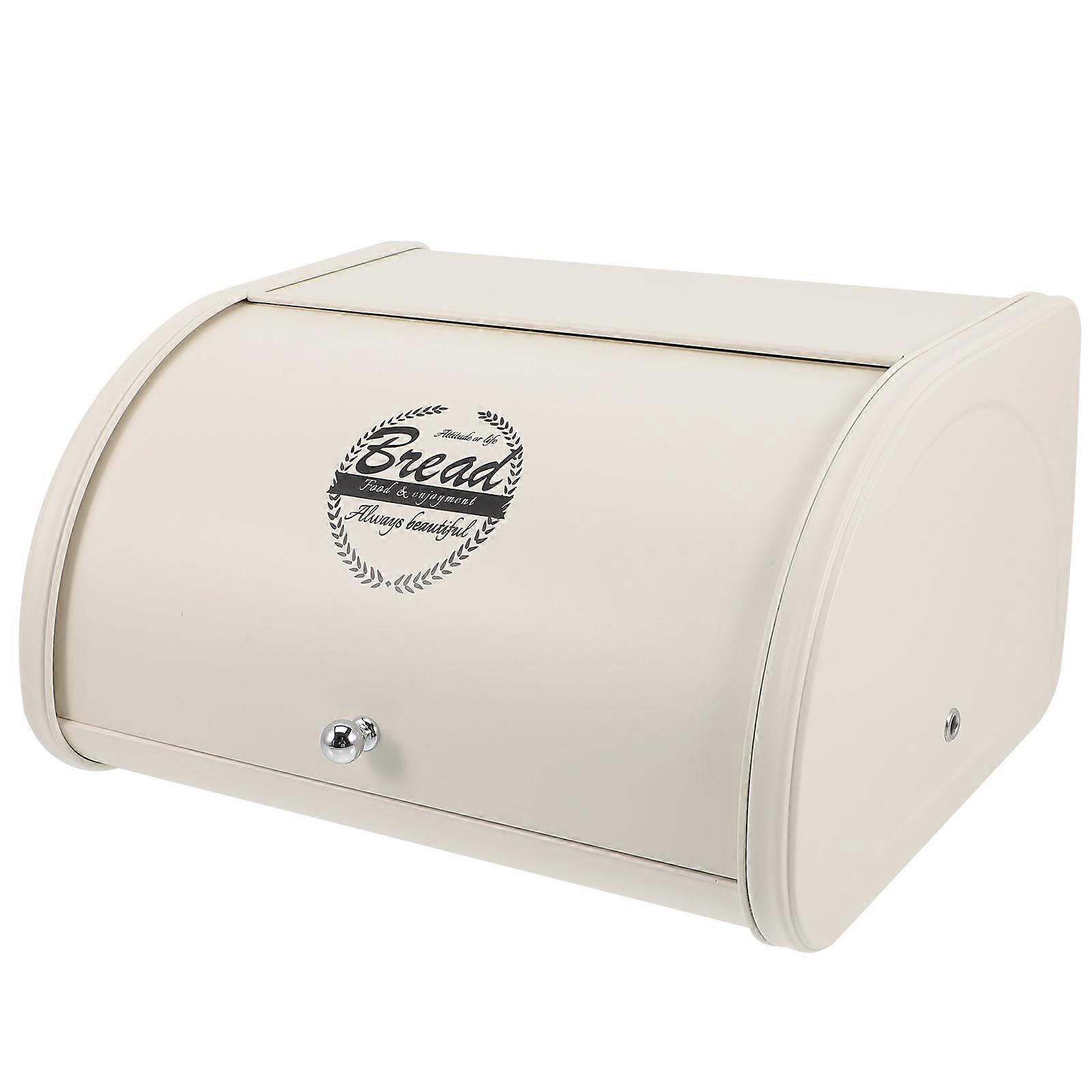 Roll Top Bread Box Metal Bread Bin for Home Use Kitchen Storage