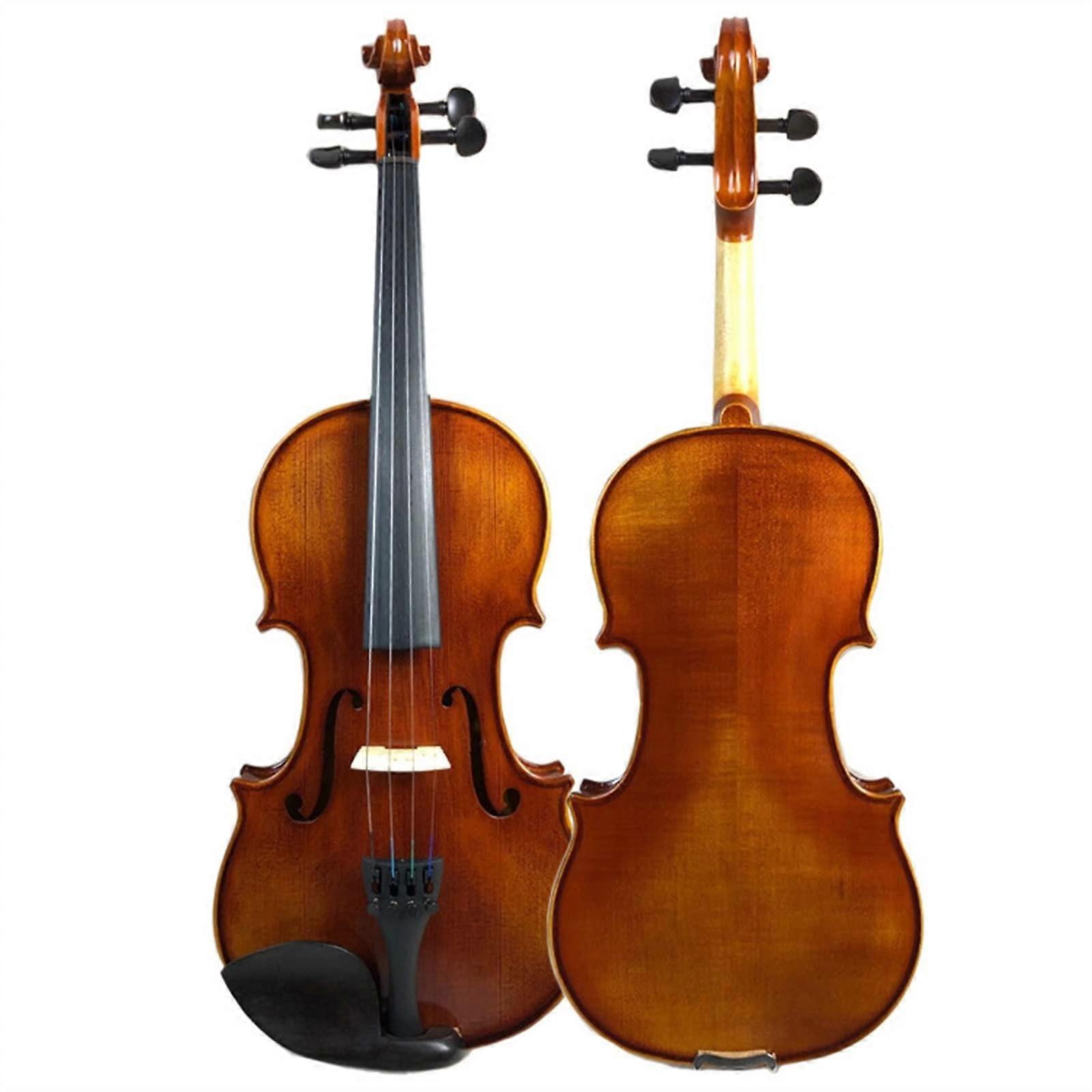 3/4 Beginner Violin Handmade Solid Wood with Stable Ebony Fittings for Clear Balanced Sound
